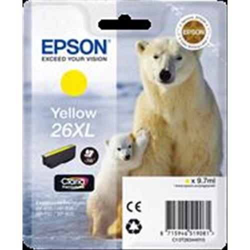 T2634 Cartuccia inchiostro giallo 9.7ml, 26XL