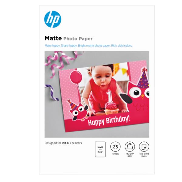 HP MATTE FSC PHOTO PAPER 4X6 25