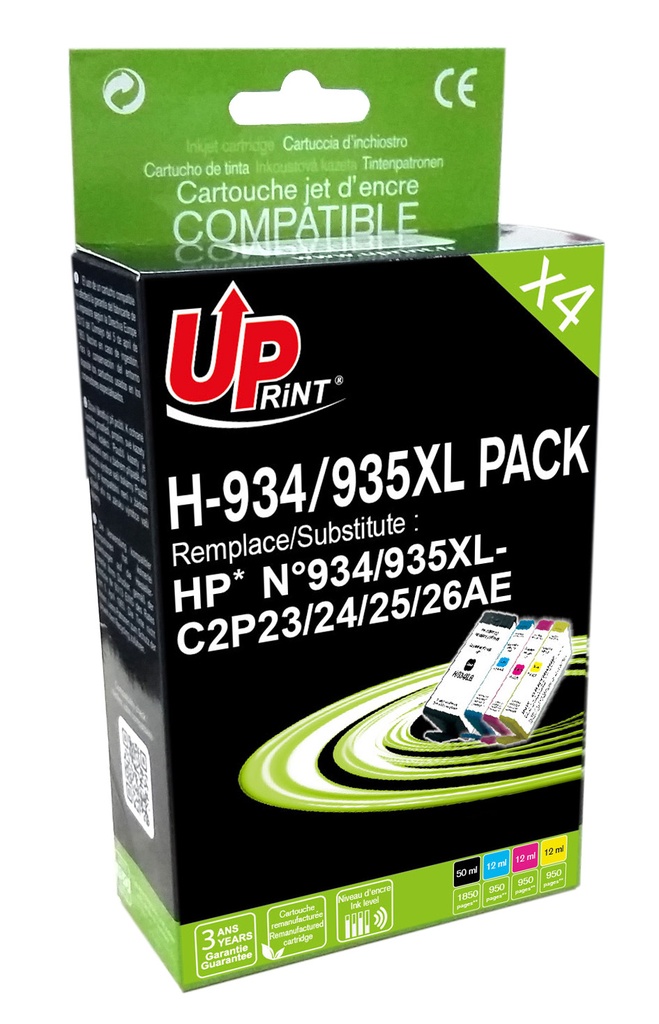 H-934/935XL PACK Per HP N.934/935 MULTIPACK 4 Cartucce inchiostro nero-ciano-magenta-giallo