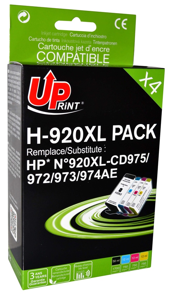 H-920XL Per HP N.920XL Multipack nero-ciano-magenta-giallo