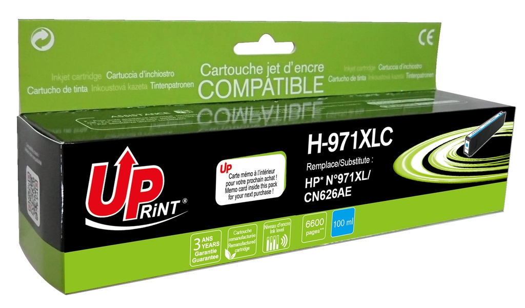 H-971XLC per HP N.971XL Cartuccia inchiostro ciano 6.600pg