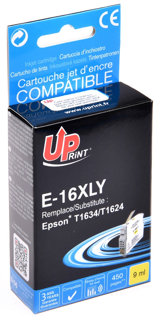 E-16XLY per EPSON T1624 T1634 Cartuccia inchiostro giallo 9 ml