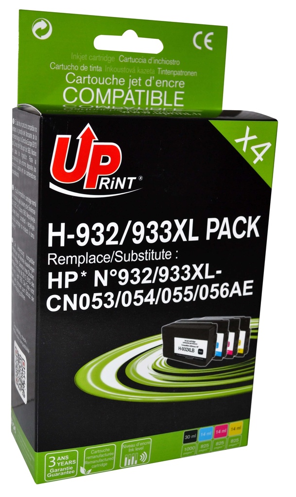 H-932/933XL PACK Per HP N.932/933 MULTIPACK 4 Cartucce inchiostro nero-ciano-magenta-giallo