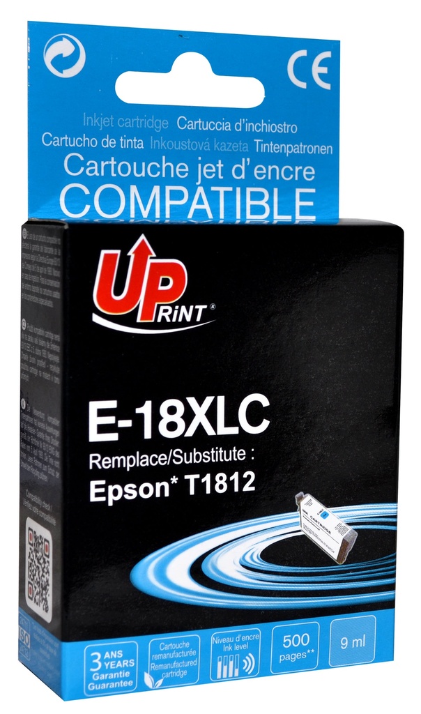 E-18XLC per EPSON T1802 T1812 Cartuccia inchiostro ciano 10 ml