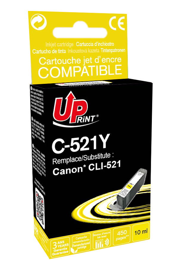 C-521Y per CANON CLI-521 Y Cartuccia inchiostro giallo 10 ml