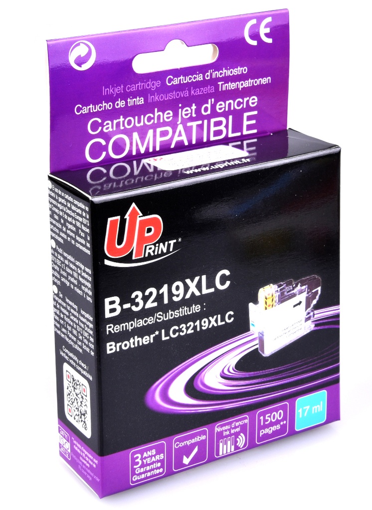 B-3219XLC per BROTHER LC-3219/3217 XLC Cartuccia inchiostro ciano 17ml  1.500pg