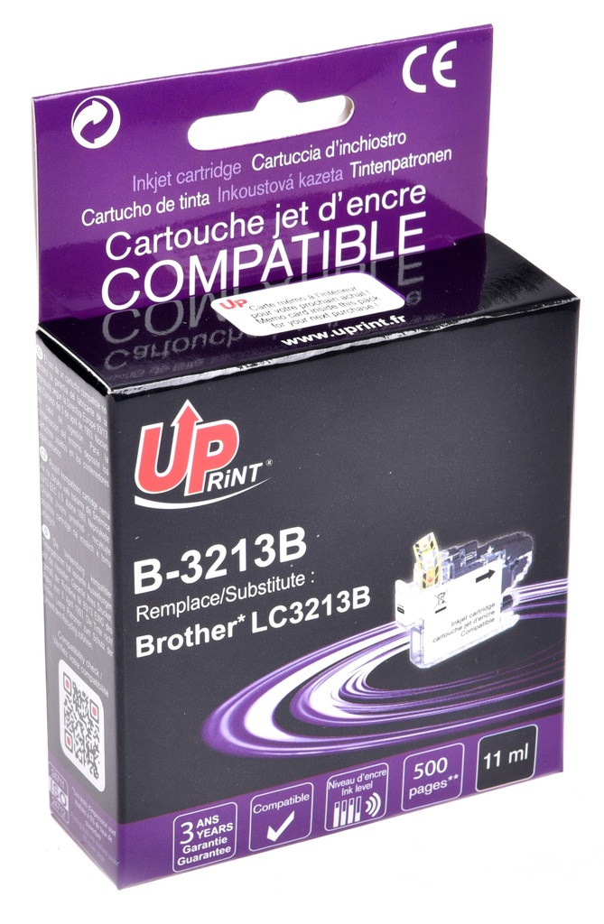 B-3213B per BROTHER LC3211/3213 Cartuccia inchiostro nero 11ml  500pg