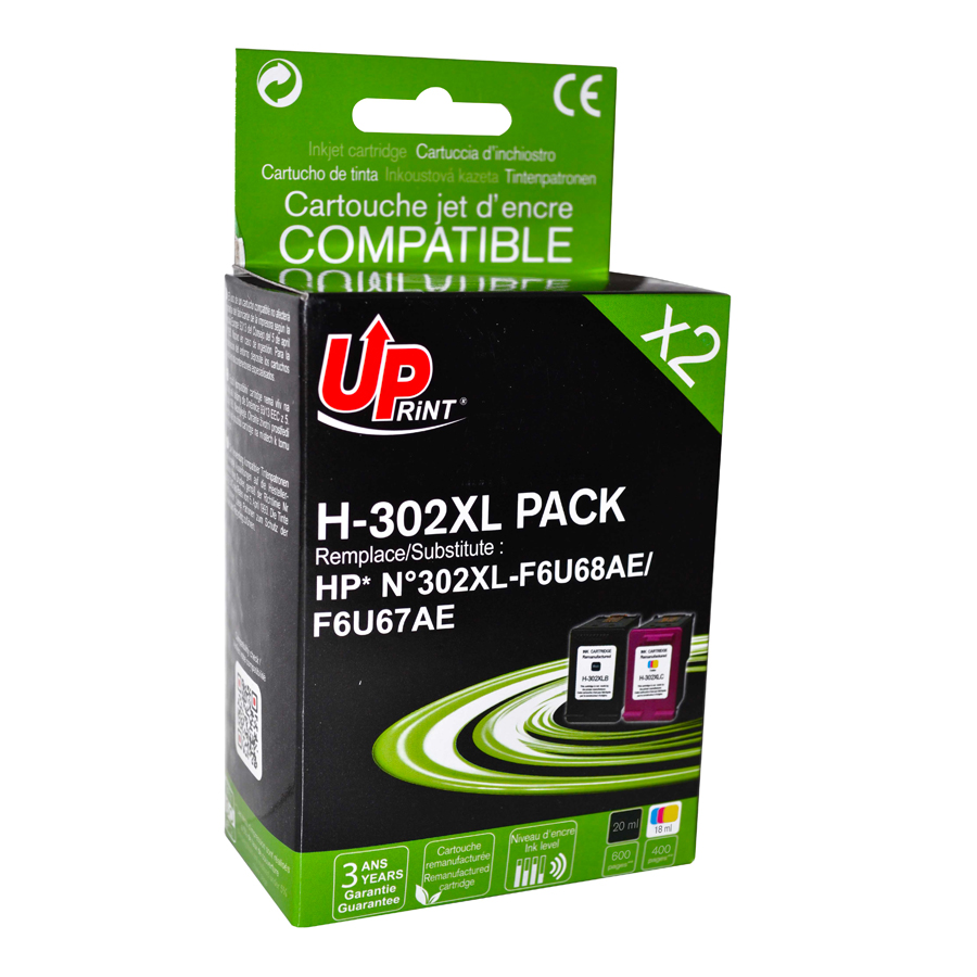 H-302XL PACK MULTIPACK per HP 302XL 1x nero 1x tricromia