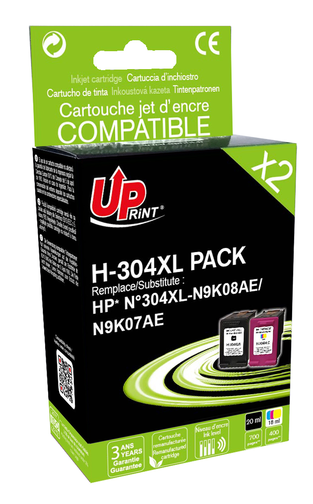 H-304XL PACK MULTIPACK per HP 304XL 2 cartucce nero+tricromia