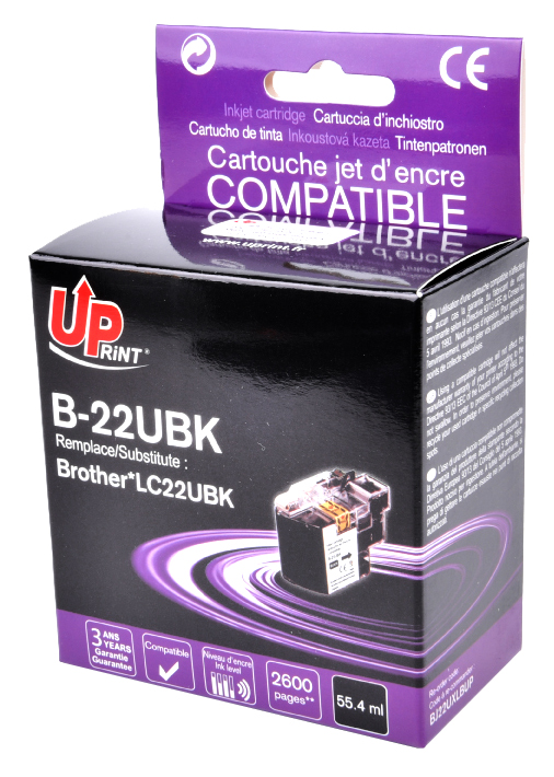 B-22UB per BROTHER LC-22UBK Cartuccia inchiostro nero 55,4ml  2.600pg
