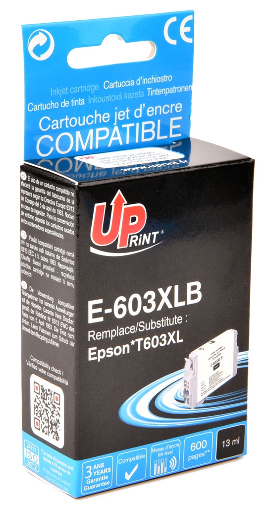 E-603XLB per EPSON 603 XL Cartuccia inchiostro nero 600pg  13ml