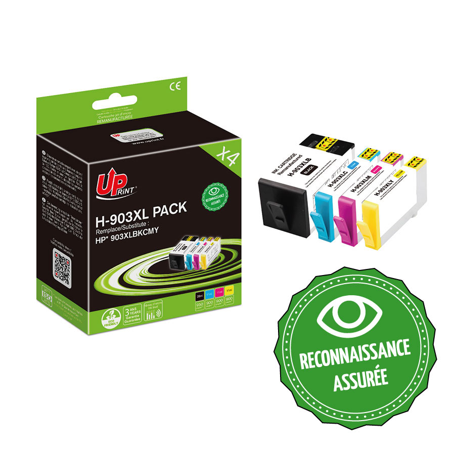 H-903XL PACK Per HP N.903 MULTIPACK 4 Cartucce inchiostro nero-ciano-magenta-giallo