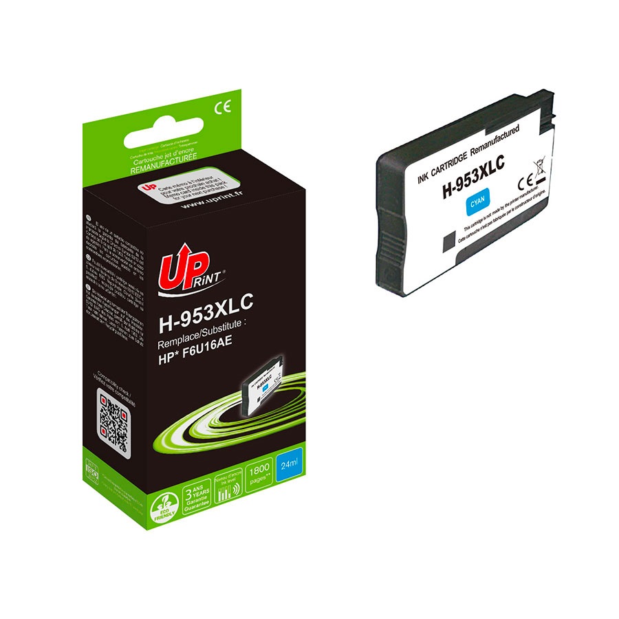 H-953XLC per HP F6U16AE  Cartuccia inchiostro ciano 24ml  1.800pg
