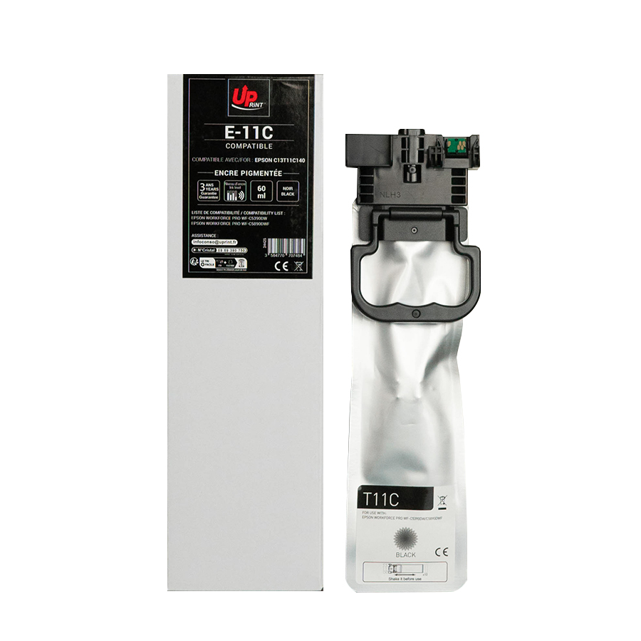 E-11C BK per EPSON C13T11C140 Cartuccia inchiostro nero 60ml
