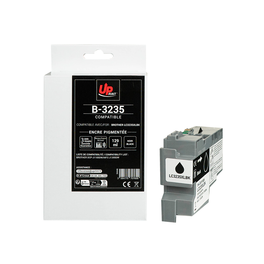 B.3235BK per BROTHER LC3233BK-LC3235BK cartuccia inchiostro nero 129ml