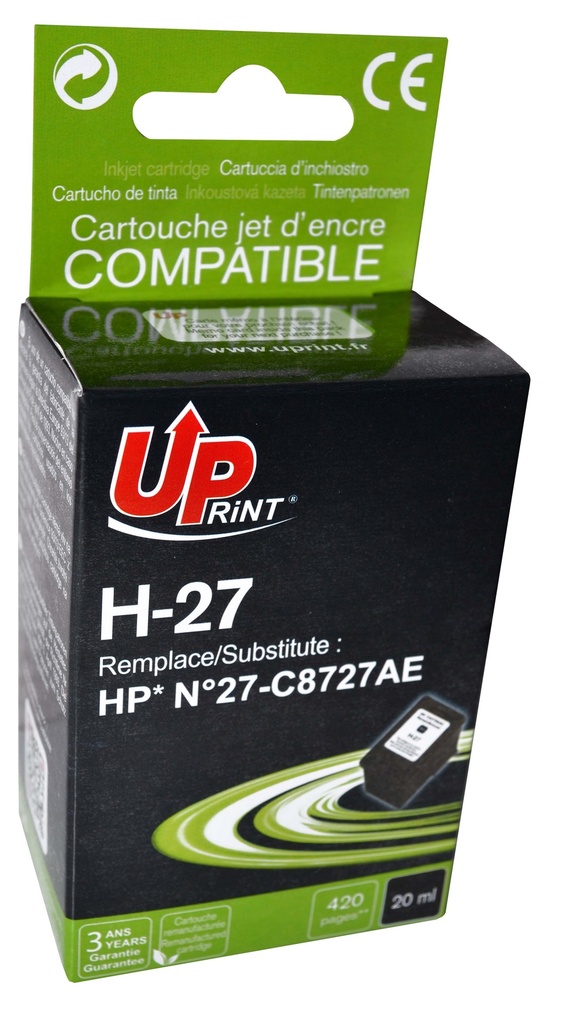H-27B per HP N.27 Cartuccia inchiostro nero 20 ml