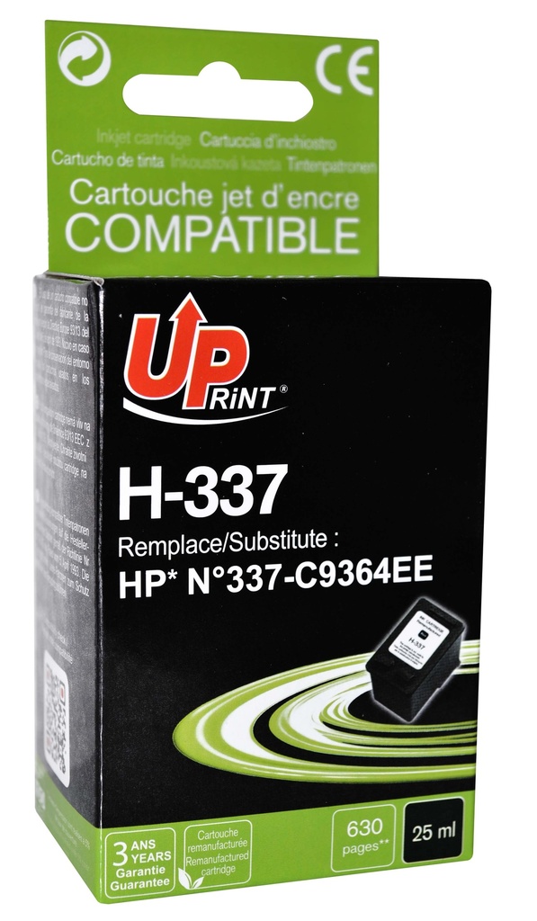 H-337B per HP N.337 Cartuccia inchiostro nero 25 ml