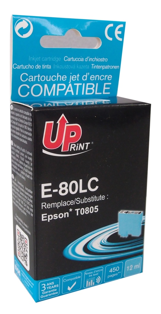 E-80LC per EPSON T0805 Cartuccia inchiostro LIGHT ciano 12 ml