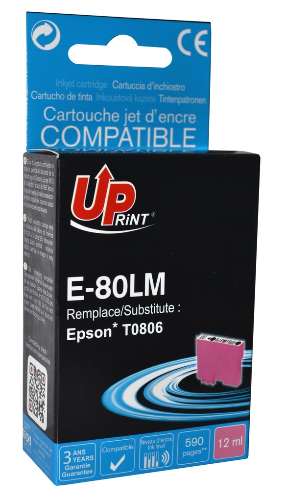 E-80LM per EPSON T0806 Cartuccia inchiostro LIGHT magenta 12 ml