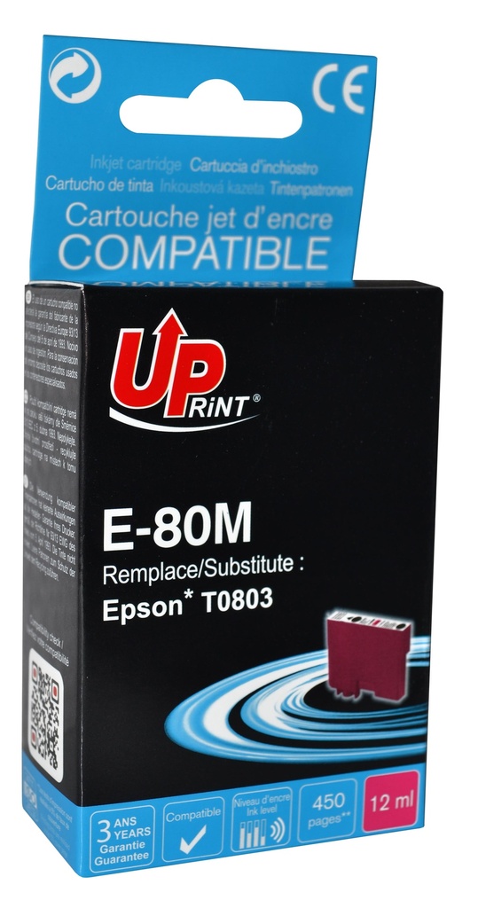 E-80M per EPSON T0803 Cartuccia inchiostro magenta 12 ml