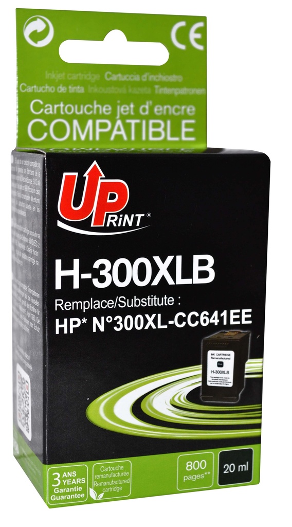 H-300XLB per HP N.300XL Cartuccia inchiostro nero 20 ml