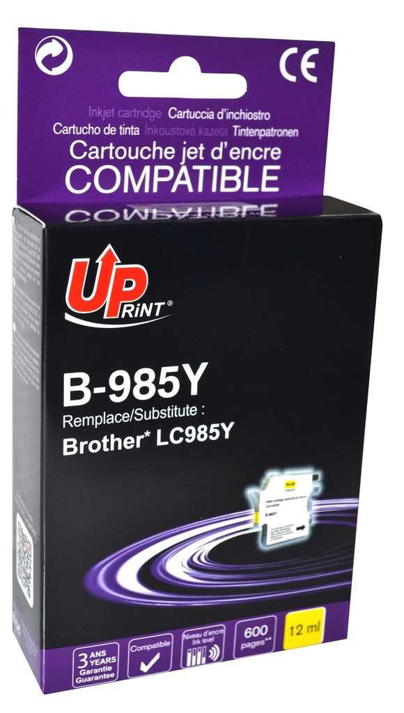 B-985Y per BROTHER LC-985 Y Cartuccia inchiostro giallo 12 ml