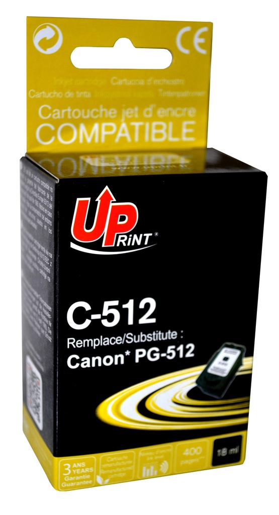 C-512B per CANON PG-512 PG-510 Cartuccia inchiostro nero 18 ml
