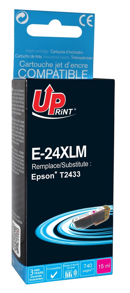 E-24XLM per EPSON T2423 T2433 Cartuccia inchiostro magenta 15 ml
