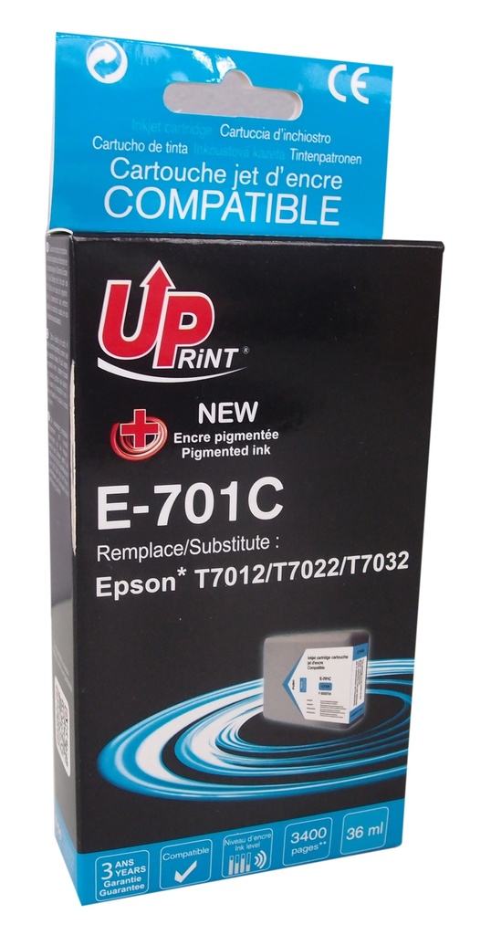 E-701C per EPSON T7012 T7022 T7032 Cartuccia inchiostro ciano 36 ml