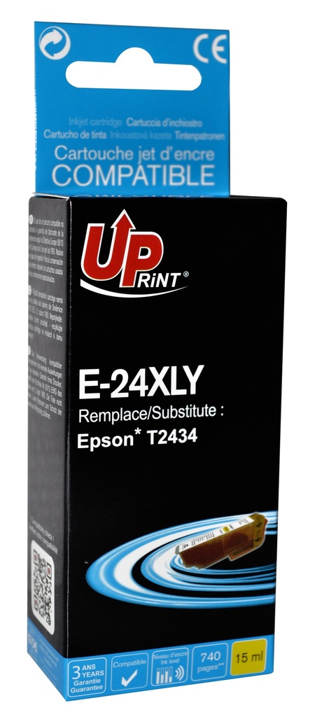 E-24XLY per EPSON T2424 T2434 Cartuccia inchiostro giallo 15 ml