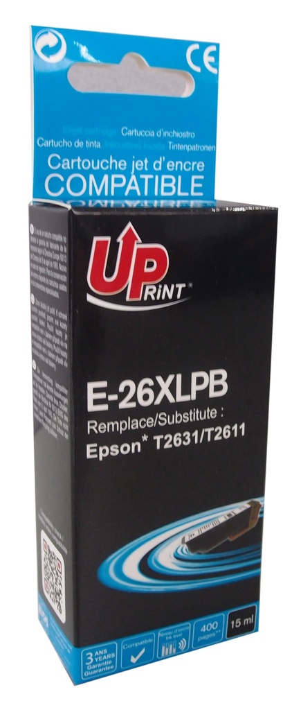 E-26XLPB per EPSON T2611 T2631 FOTO Cartuccia inchiostro nero 15 ml
