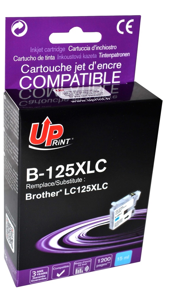 B-125XLC per BROTHER LC-125 C Cartuccia inchiostro ciano 15 ml