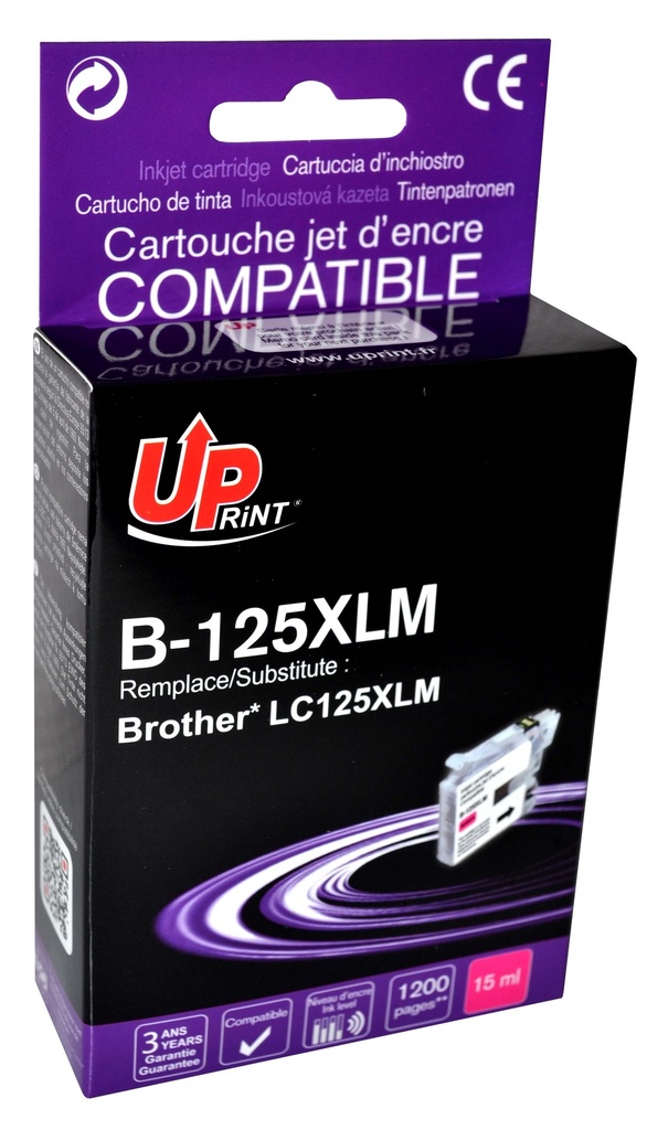 B-125MXL per BROTHER LC-125 M Cartuccia inchiostro magenta 15 ml