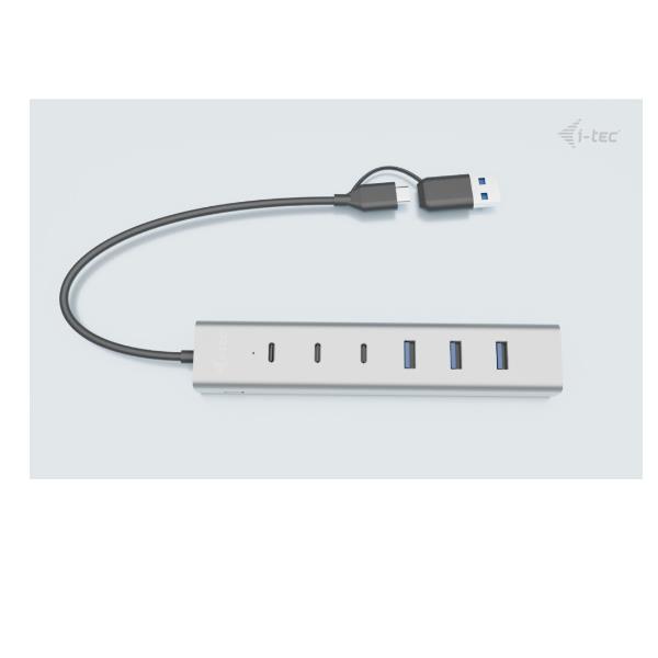 USB-C/USB-A CHARGING METAL HUB 7PO.
