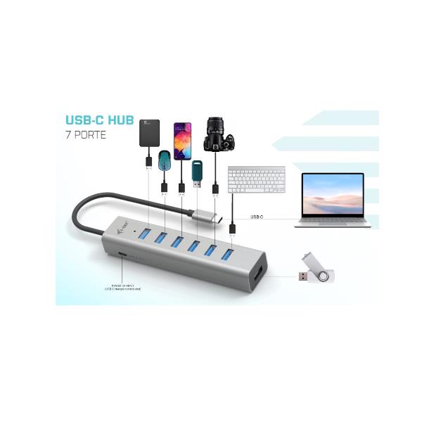 USB-C CHARGING METAL HUB 7 PORT
