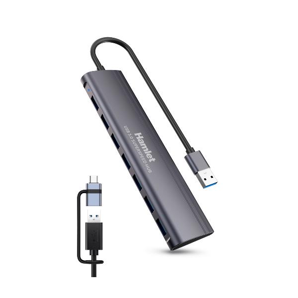 HUB USB 3.0 7 PORTE + USB-C ADAPTER