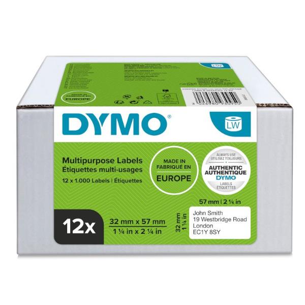 CF12ETICHETTE DYMO LW57X32MM BIANCO