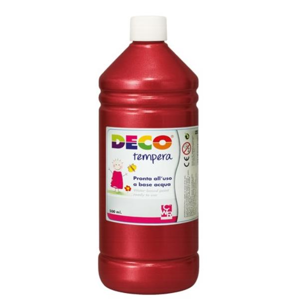 TEMPERA FLACONE 500ML ROSSO METAL