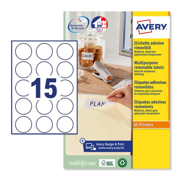 ETICH CARTA RIMOVIBILE Ø51MM 25FF