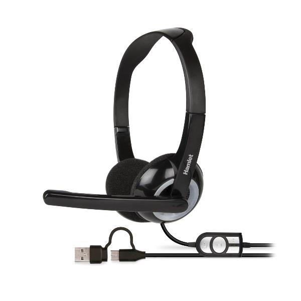 CUFFIA STEREO CON MIC USB-C USB-A