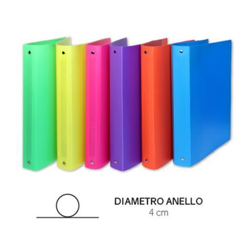 RACC.4ANELLI IN PP DIA.4CM COL.FLUO