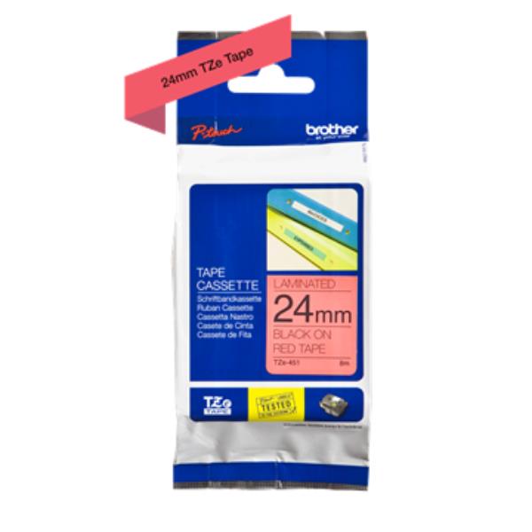 NASTRO TZ 24MM NERO SU ROSSO LAMINA