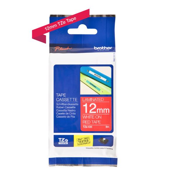 NASTRO TIPO TZ 12MM BIANCO /ROSSO