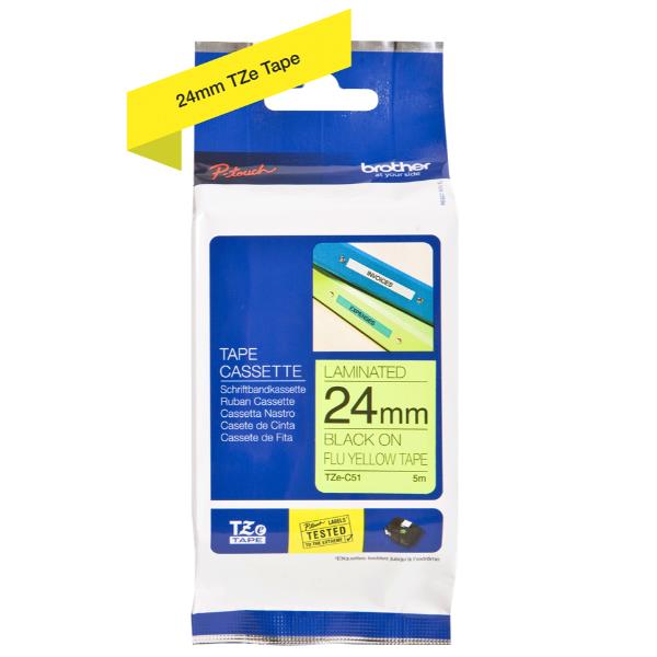 CASS 24MM NERA GIALLO FLUO  5M
