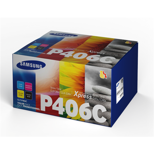 [SU375A] CLT-P406C Multipack nero-ciano-magenta-giallo  *(HP - SAMSUNG)