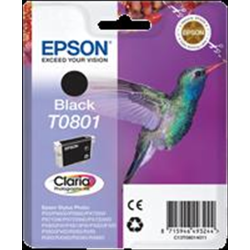[C13T08014011] T0801 Cartuccia inchiostro nero 7.4ml - ATTENZIONE NON SONO PIU COMPATIBILI CON R265 / R360 / RX560