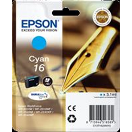 [C13T16224012] T1622 Cartuccia inchiostro ciano 3.1ml,16 standard