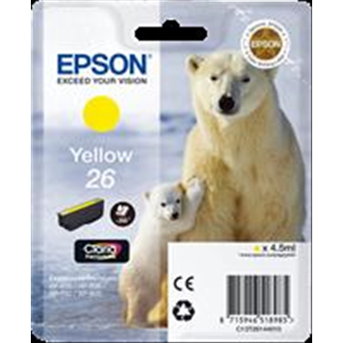 [C13T26144012] T2614 Cartuccia inchiostro giallo 4.5ml, 26 standard
