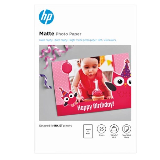 [7HF70A] HP MATTE FSC PHOTO PAPER 4X6 25