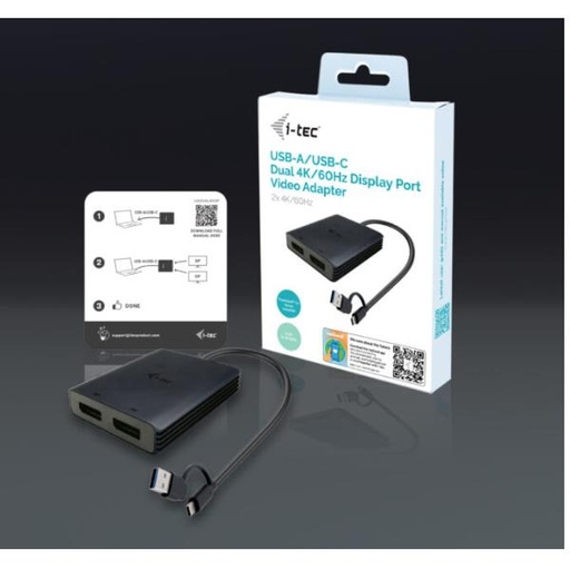 [DUAL4KDP] USB-A/USB-C DUAL 4K DP VIDEO ADAPT.